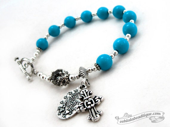 Turquoise Rosary Wrap Bracelet from Fatima with St Benedict Medals - Our  Lady of Peace Gift Shop Webstore