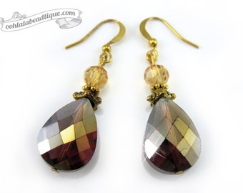 Burgundy Crystal Earrings burgundy dangles wedding jewelry birthstone earrings Swarovski crystal jewelry gift for her holiday earrings