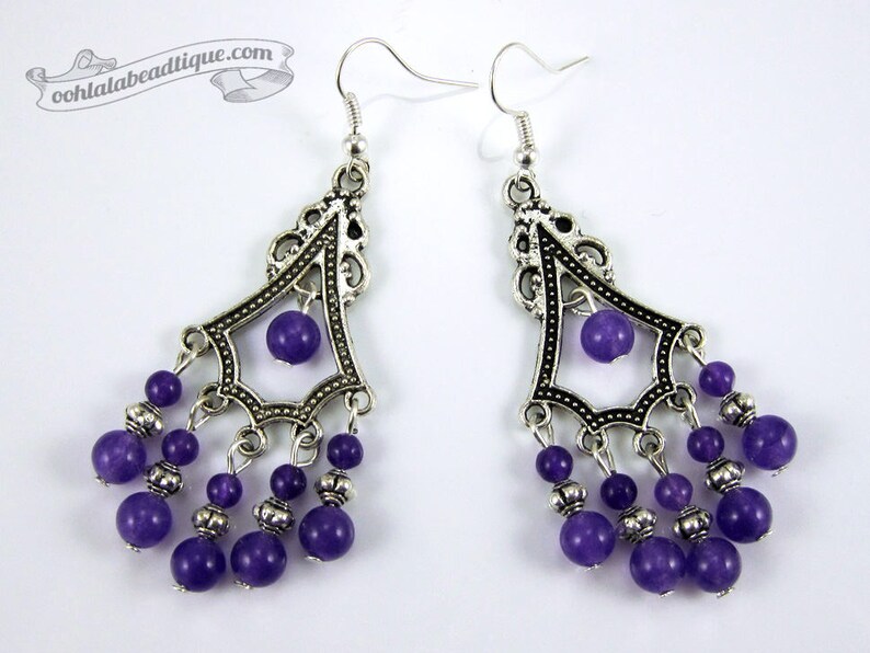 amethyst statement earrings