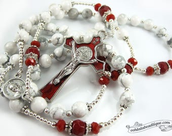 Pope Francis rosary white rosaries confirmation rosary catholic gift communion rosary traditional rosaries christening gift gemstone rosary