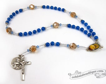 Blue Sacred Heart of Jesus Chaplet devotion rosary catholic rosaries confirmation gift catholic chaplet of Sacred Heart of Jesus rosary