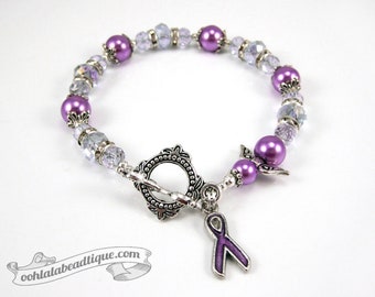Pancreatic Cancer bracelet awareness jewelry Thyroid Cancer hope bracelet cancer awareness gynecologic cancer ribbon bracelet cancer jewelry