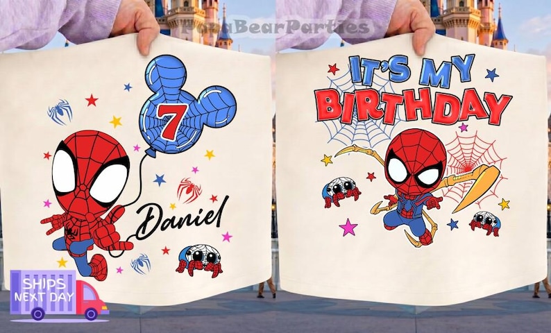 Spidey & His Amazing Friends Birthday Shirt, Mcu Custom Birthday Family Matching Tee, Ghost Spider Birthday Tee, DisneyFamily Trip Tee image 1