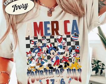 Mickey & Friends Checkered Disney Happy 4th of July Shirt, Disneyland Happy 4th of July Shirt, Happy Patriotic Day 1976 Tee, Memorial Day