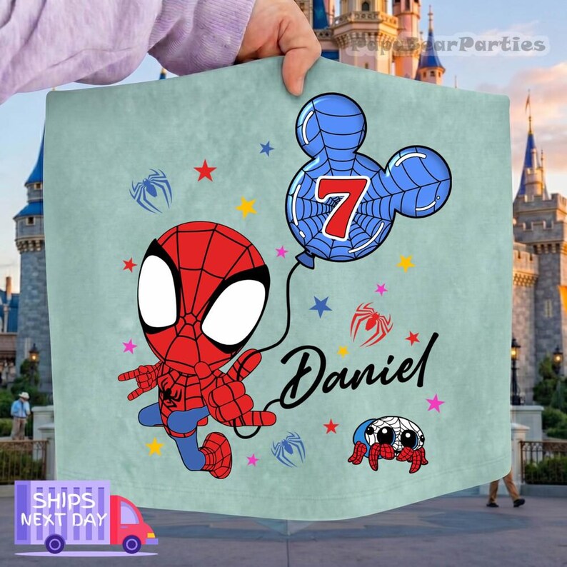 Spidey & His Amazing Friends Birthday Shirt, Mcu Custom Birthday Family Matching Tee, Ghost Spider Birthday Tee, DisneyFamily Trip Tee image 5