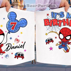 Spidey & His Amazing Friends Birthday Shirt, Mcu Custom Birthday Family Matching Tee, Ghost Spider Birthday Tee, DisneyFamily Trip Tee image 2