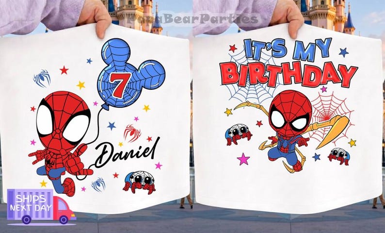 Spidey & His Amazing Friends Birthday Shirt, Mcu Custom Birthday Family Matching Tee, Ghost Spider Birthday Tee, DisneyFamily Trip Tee image 2