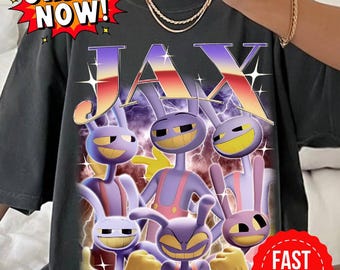 Camiseta pirata de Jax The Amazing Digital Circus, sudadera con personajes de TADC, regalo para fans del circo, regalo de cumpleaños de anime para niño o niña fan.