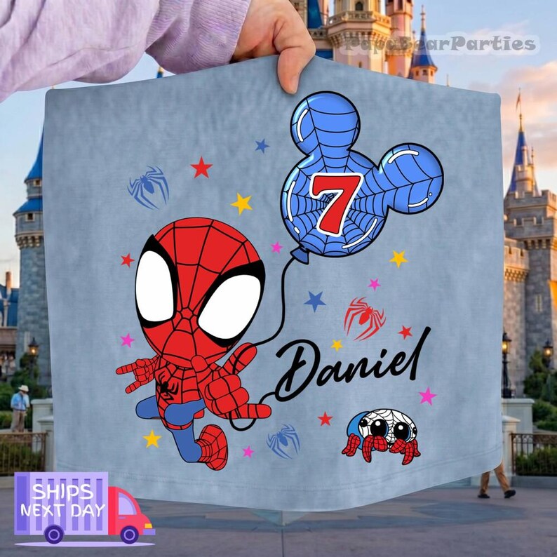Spidey & His Amazing Friends Birthday Shirt, Mcu Custom Birthday Family Matching Tee, Ghost Spider Birthday Tee, DisneyFamily Trip Tee image 4