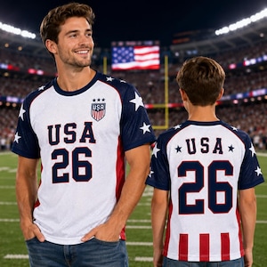USA Soccer Jersey Custom Name Number Football Shirt USWNT Game Day Apparel Women Festival Clothing Trendy Blokette Aesthetic Tee 画像 1