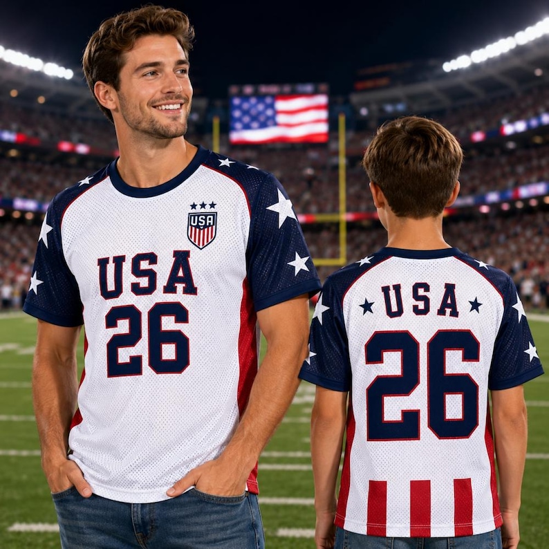USA Soccer Jersey Custom Name Number Football Shirt USWNT Game Day Apparel Women Festival Clothing Trendy Blokette Aesthetic Tee 画像 1