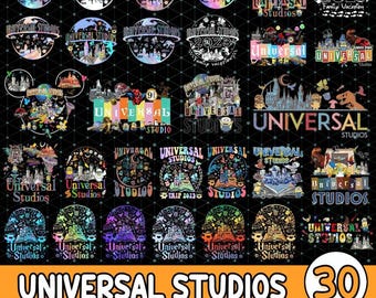 Paquete de 30 diseños de Universal Studios (Png) / Universal (Png) / Universal Orlando (Png) / Universal Trip 2026 (Png) Descarga digital