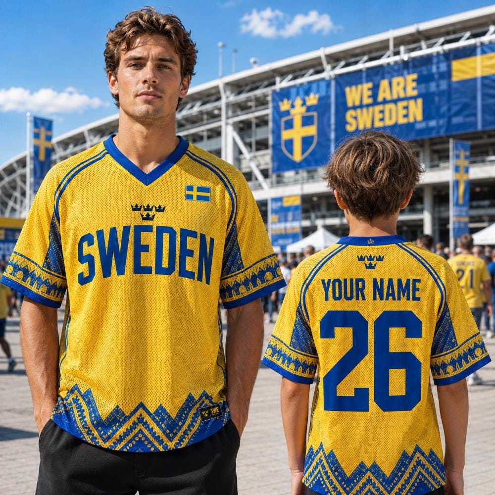 Sweden Soccer Jersey - Etsy Norway