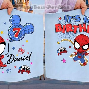 Spidey & His Amazing Friends Birthday Shirt, Mcu Custom Birthday Family Matching Tee, Ghost Spider Birthday Tee, DisneyFamily Trip Tee image 3