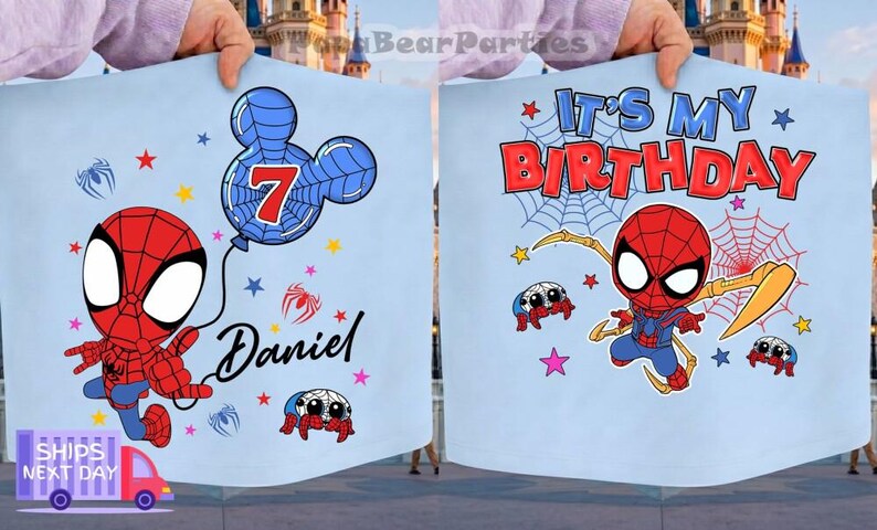 Spidey & His Amazing Friends Birthday Shirt, Mcu Custom Birthday Family Matching Tee, Ghost Spider Birthday Tee, DisneyFamily Trip Tee image 3