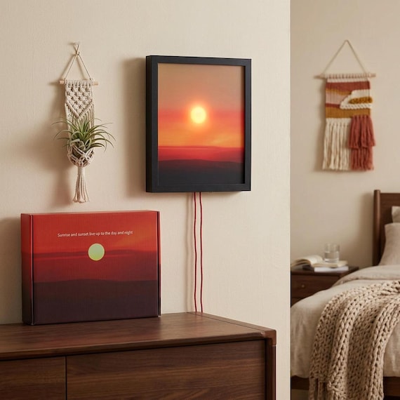 Kinetic Sunrise Sunset Wall Lamp Adjustable Dual Pull Rope Night Light,  Moving Sun Ambient Bedroom Decor, Unique Gift - Etsy