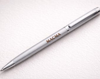 Bolígrafo metálico delgado personalizado – Elegante regalo de oficina grabado