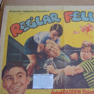 Reg'lar Fellers.   1941 Original US 22"x28" Movie Poster. juvenile comedy.  Sarah Padden, Roscoe Ates, Carl "Alfalfa" Switzer, Billy Lee