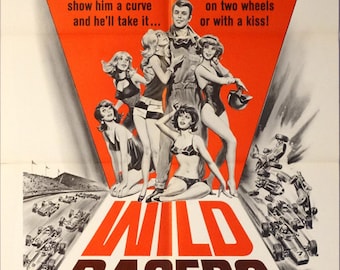 Wild Racer, The. Original 1968 US 27"x41" Theater Movie Poster. AIP Car Racing Movie with Fabian, Mimsy Farmer, David Landau.