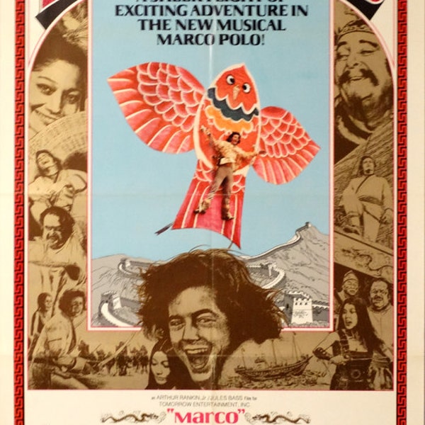MARCO. Original 1973 US Theater Movie Poster. Marco Polo Musical with Desi Arnaz,Jr.,Van Christie, Jack Weston,Zero Mostel (Kublai Khan).
