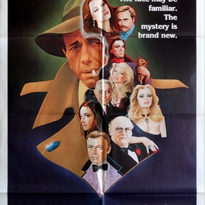 Man with Bogart's Face. 1980 Original 27"x41" US Movie Poster.Beautiful Rudy Obrero Art. Robert Sacchi, Sybil Danning,Franco Nero,Misty Rowe