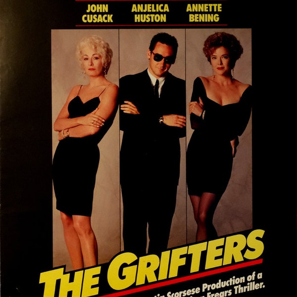 Grifters. Original1989 U.S. 27" x 39" Video Movie Poster. Gambling Con Artists. Academy Awards. John Cosack,Anjelica Houston,Annette Bening
