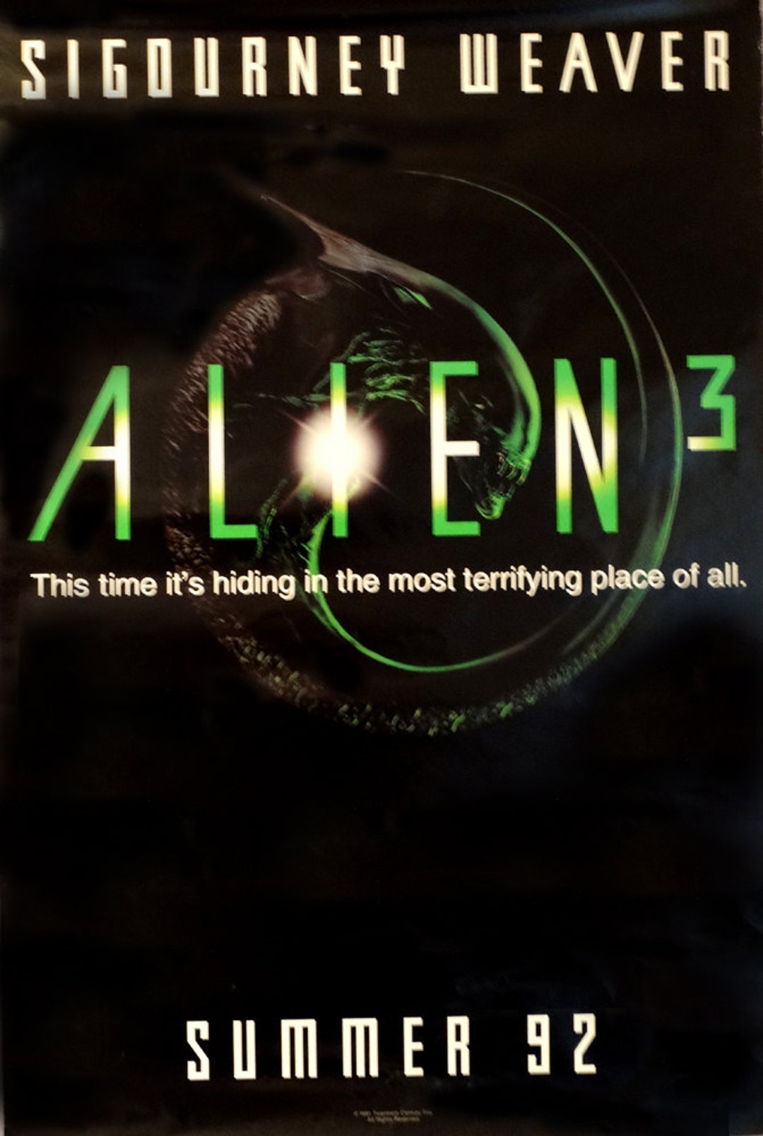 古着人気アイテム 3. ALIEN Original Science Poster. Theater Movie U.S. 1992 コレクション