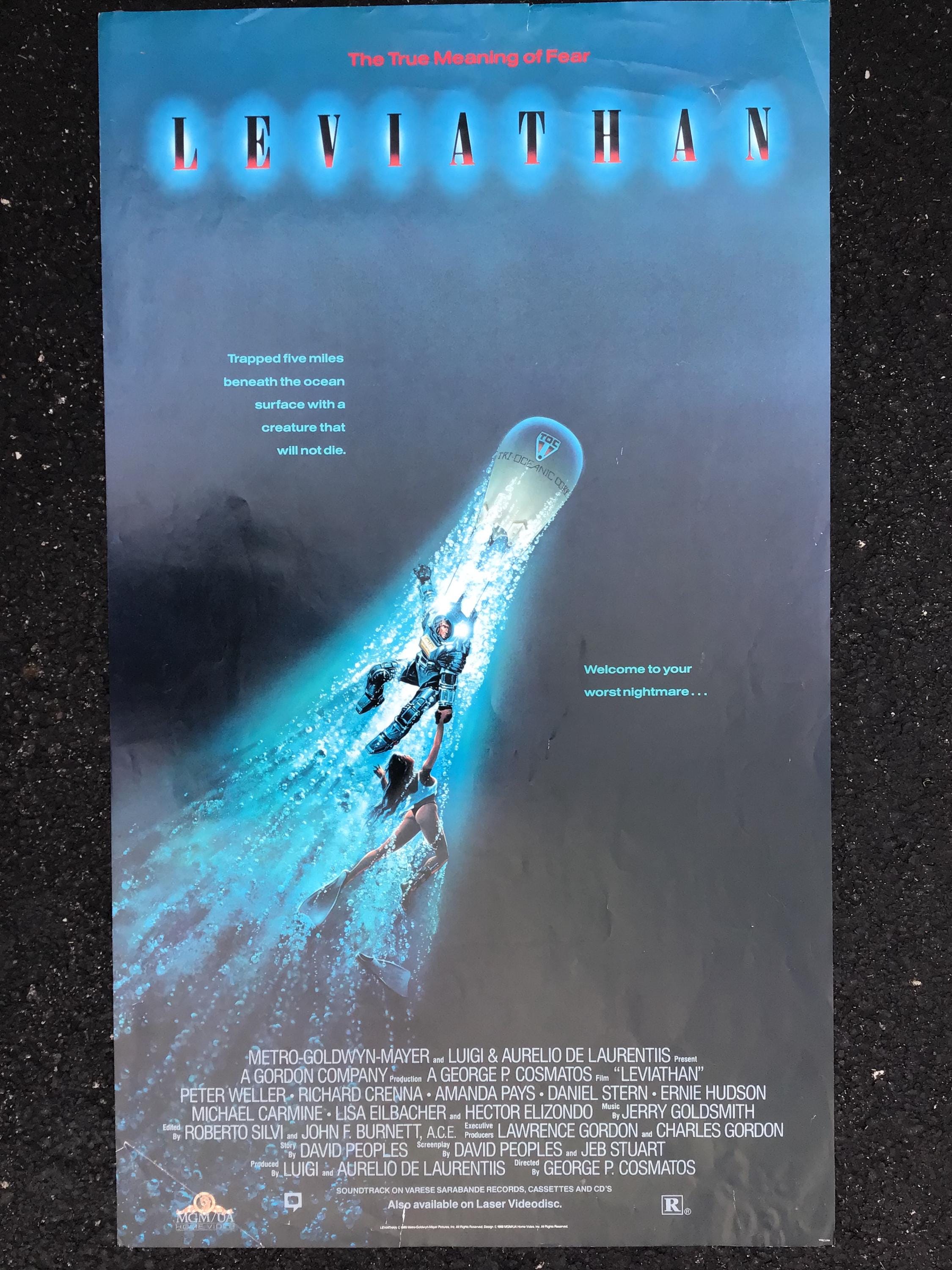 Leviathan. 1989 Original US 21 X36. Special Video Rental Store