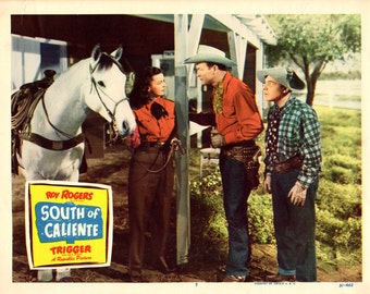 South of Caliente.1951 U.S. Original 11"x14" Lobby Card #7 Movie Poster. Roy Rogers,Trigger,Dale Evans,Pinky Lee,Pat Brady, Charlita