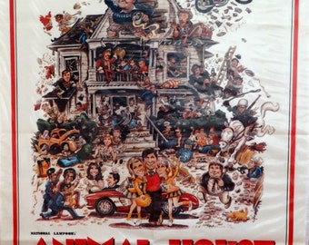 Animal House. 1978 Original 39x55 Italian Movie Poster. RICK MEYEROWITZ Art with  John Balushi, Tim Matheson, Kevin Bacon, Donald Sutherland