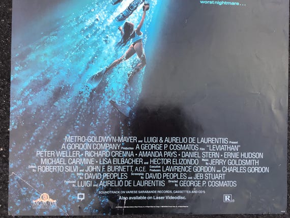 Leviathan. 1989 Original US 21 X36. Special Video Rental Store