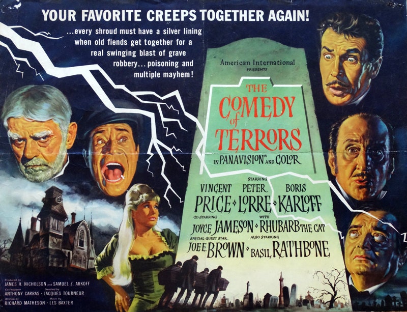 Comedy of Terrors. Original US 1964 Movie Poster. Art of Vincent Price ...