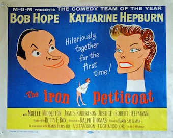 Iron Petticoat, The. 1956 Original Complete US 8 Lobby Card Set. Fantastic Image of Bob Hope and Katharine Hepburn, Noelle Middleton,