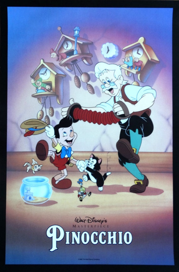 Pinocchio. 1992 Original US Special Walt Disney Movie Poster