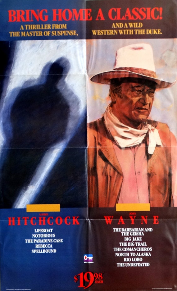 John Wayne Hitchcock 1987original 22 5x36us Rare Etsy