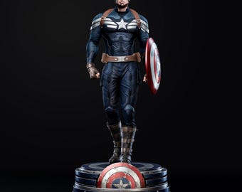 Captain America: The Winter Soldier-beeldhouwkunst STL | Marvel-superheldfiguur