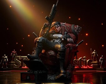 Punisher Marvel | Tactical Vigilante Throne STL Statue + Bust | 3D Print Model | Digital STL File