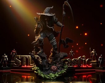 Scarecrow | Dark Harvest Horror STL Statue with Raven Scythe | 3D Print Model | Digital STL File