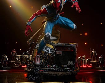 Spider Punk Sculpture STL | Marvel Comics 3D Print Model | Digital STL Files Download