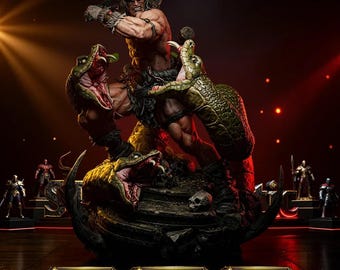 Conan the Barbarian | Serpent Temple Battle STL Statue + Bust | 3D Print Model | Digital STL File