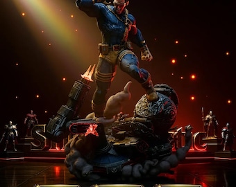 Cyclops X-Men | Optic Blast Combat STL Statue + Bust | 3D Print Model | Digital STL File