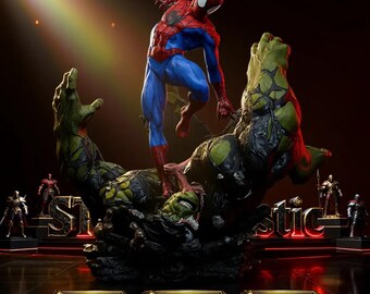 Spider-Man vs Hulk Sculpture STL | Marvel 3D Print Model