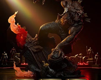 Werewolf | Savage Moon Beast STL Statue + Bust | 3D Print Monster Model | Digital STL File