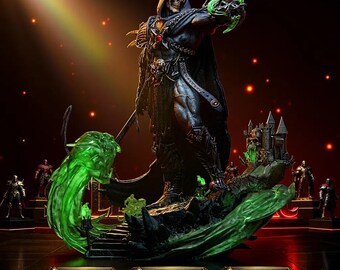Dark Skeleton Sorcerer STL Statue for 3D Printing | Digital File DOWNLOAD