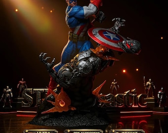 Captain America vs Ultron Marvel | Epic Final Battle STL Statue | 3D Print Model | Digital STL File