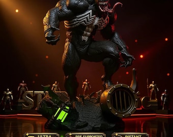 Venom Sculpture STL | Marvel : Symbiote 3D Print Model | Unsupported files