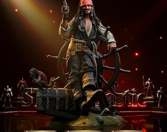 Jack Sparrow - Capitano dei Pirati dei Caraibi Scultura Statua STL
