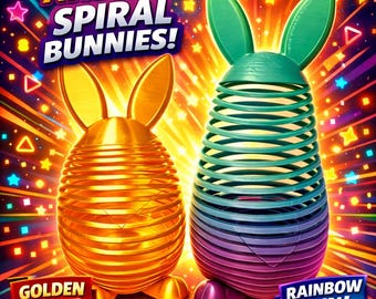 Benutzerdefinierte Farbe Bunny Fidget Spielzeug, 3D gedruckte sensorische Slinky, Stretch Frühling Spielzeug, Ostern Korb Geschenk