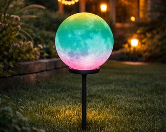Pastell Farbverlauf Mond Lampe, Buntes Fantasy Nachtlicht, 3D Gedruckte Mond Lampe, Verträumtes Raum Dekor Geschenk