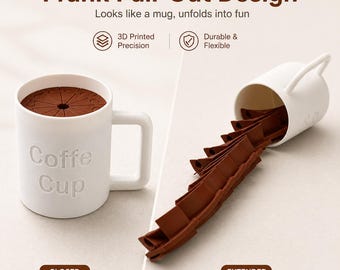 3D Gedruckter Streich Kaffeetasse, Lustige Ausziehbare Fidget Tasse, Stress Relief Schreibtisch Spielzeug, Neuheit Kaffee Liebhaber Geschenk, Gag Geschenk